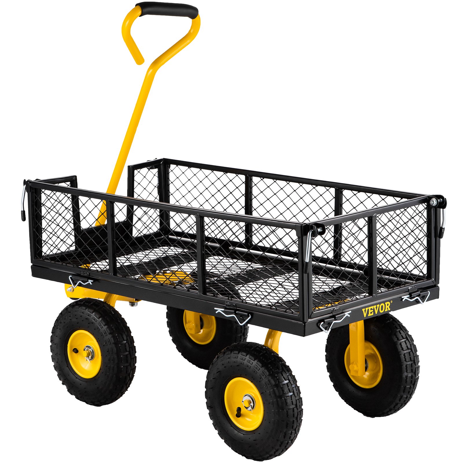 VEVOR Steel Garden Cart, Heavy Duty 900 lbs Capacity, with Removable ...