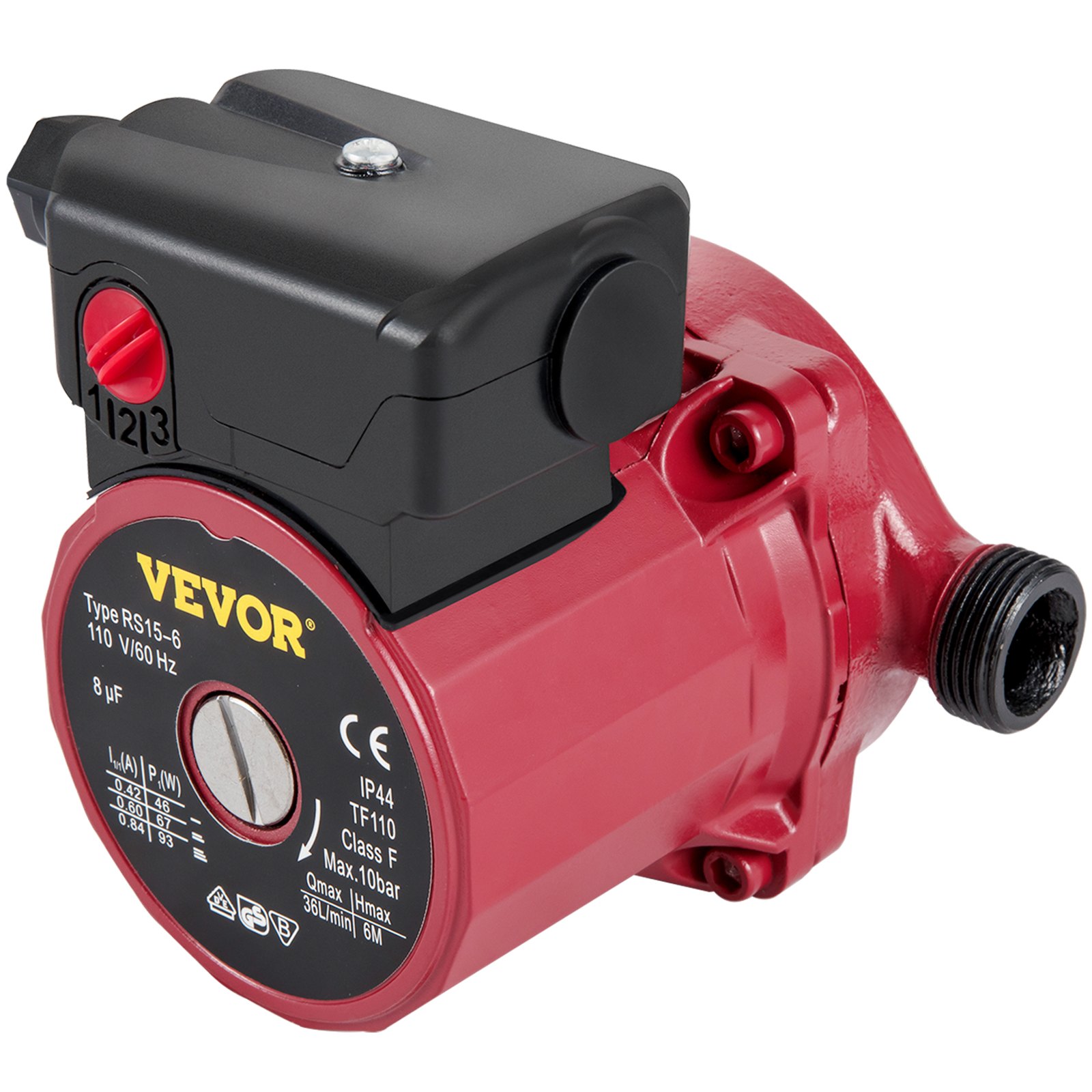 VEVOR Recirculating Pump, 93W 110V Water Circulator Circulating Pump ...