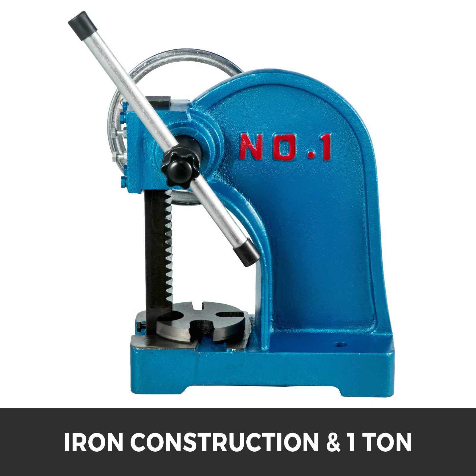 VEVOR Heavy Duty Arbor Press 1 Ton, Ratchet Leverage Arbor Press with Handwheel, Manual Desktop