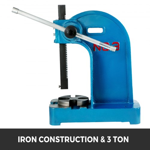 VEVOR Manual Arbor Press 3 Ton, 21.5" Max. Working Height, Heavy Duty
