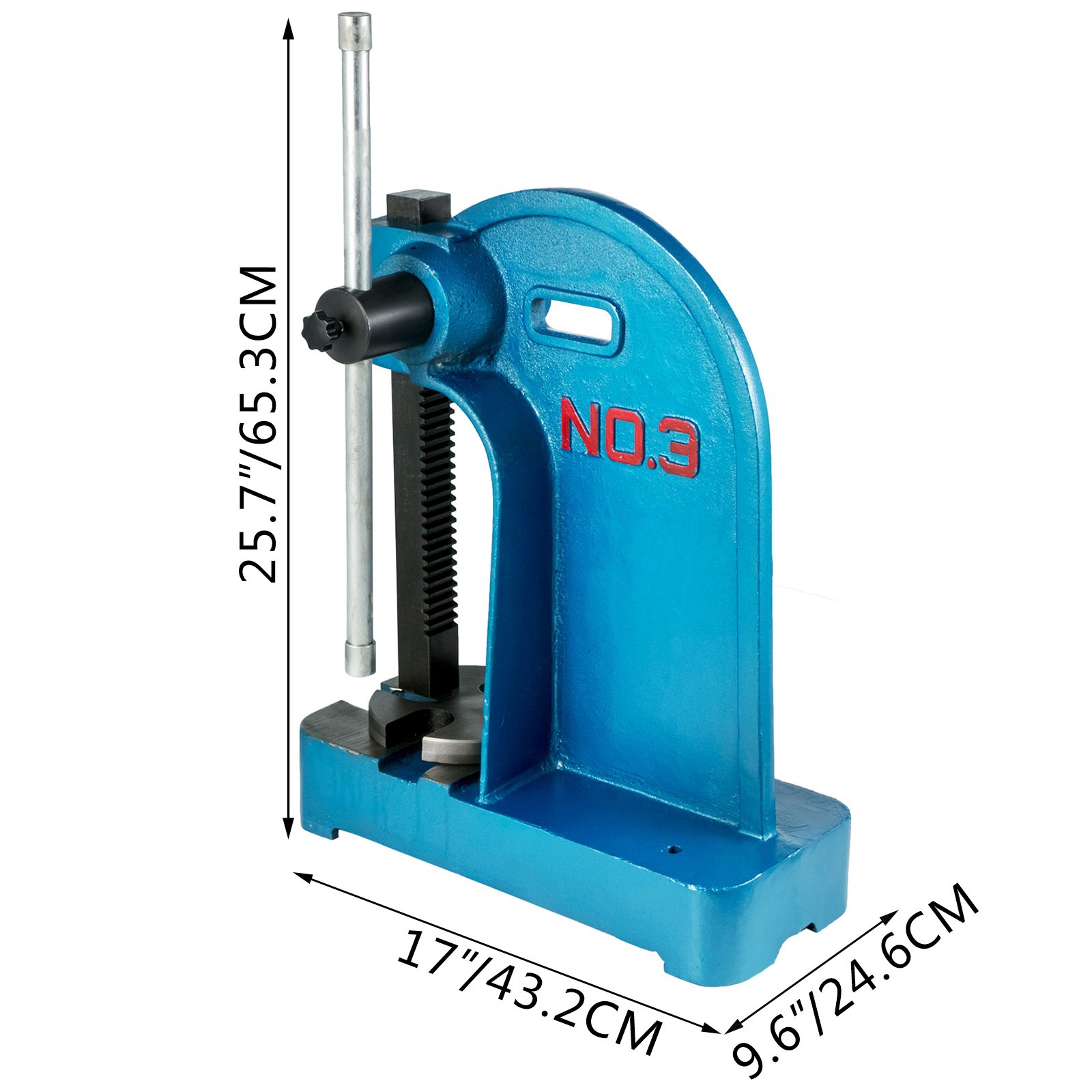 VEVOR Manual Arbor Press 3 Ton, 21.5" Max. Working Height, Heavy Duty