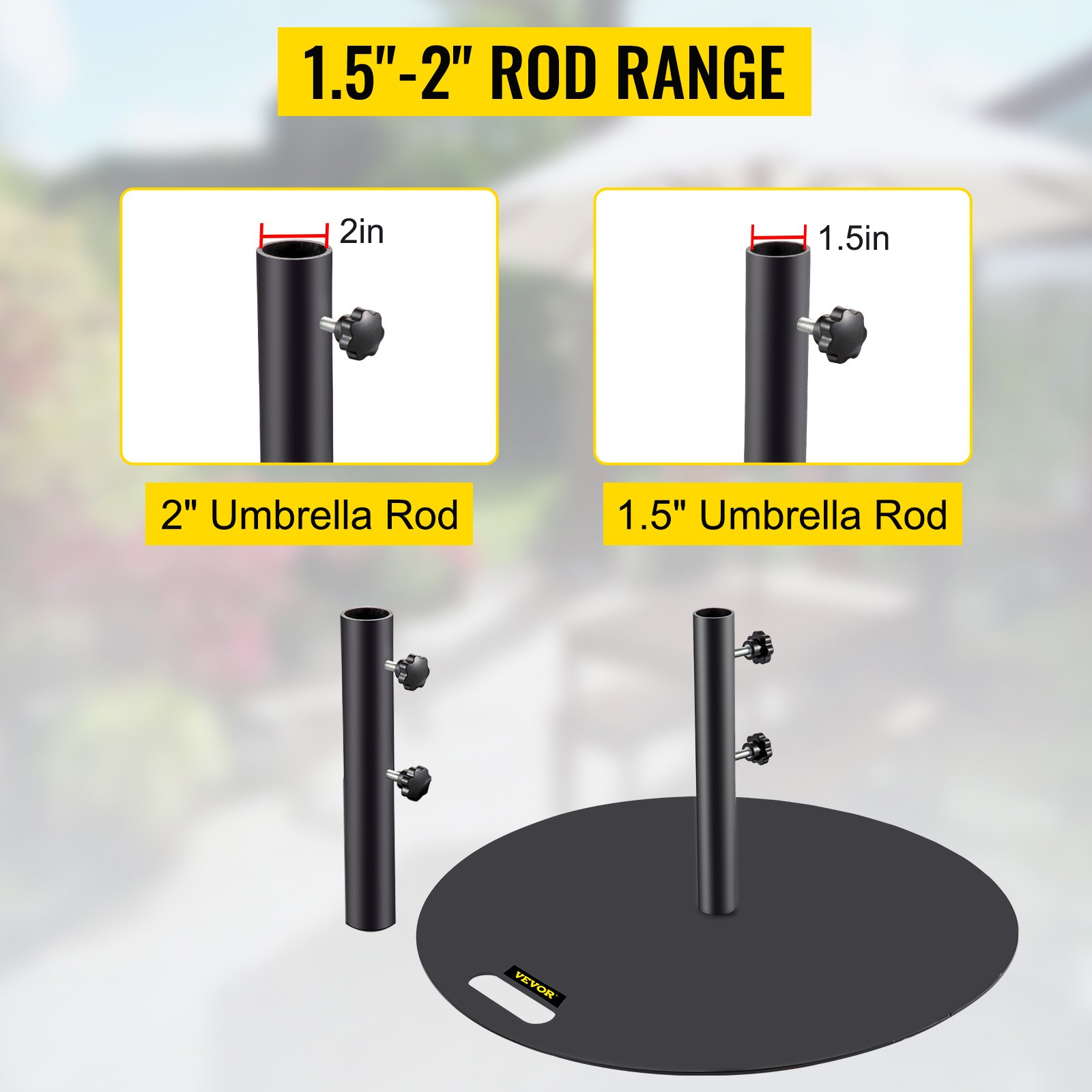 VEVOR Umbrella Base, 27" Round Heavy Duty Umbrella Base, 39lbs Umbrella