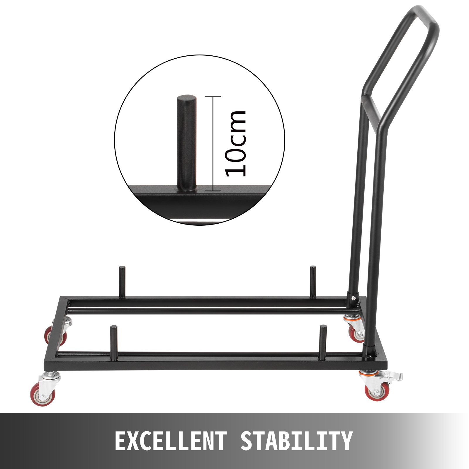 Heavy Duty Chair Cart Black Steel Storage Dolly Stack Up To 36 Folding