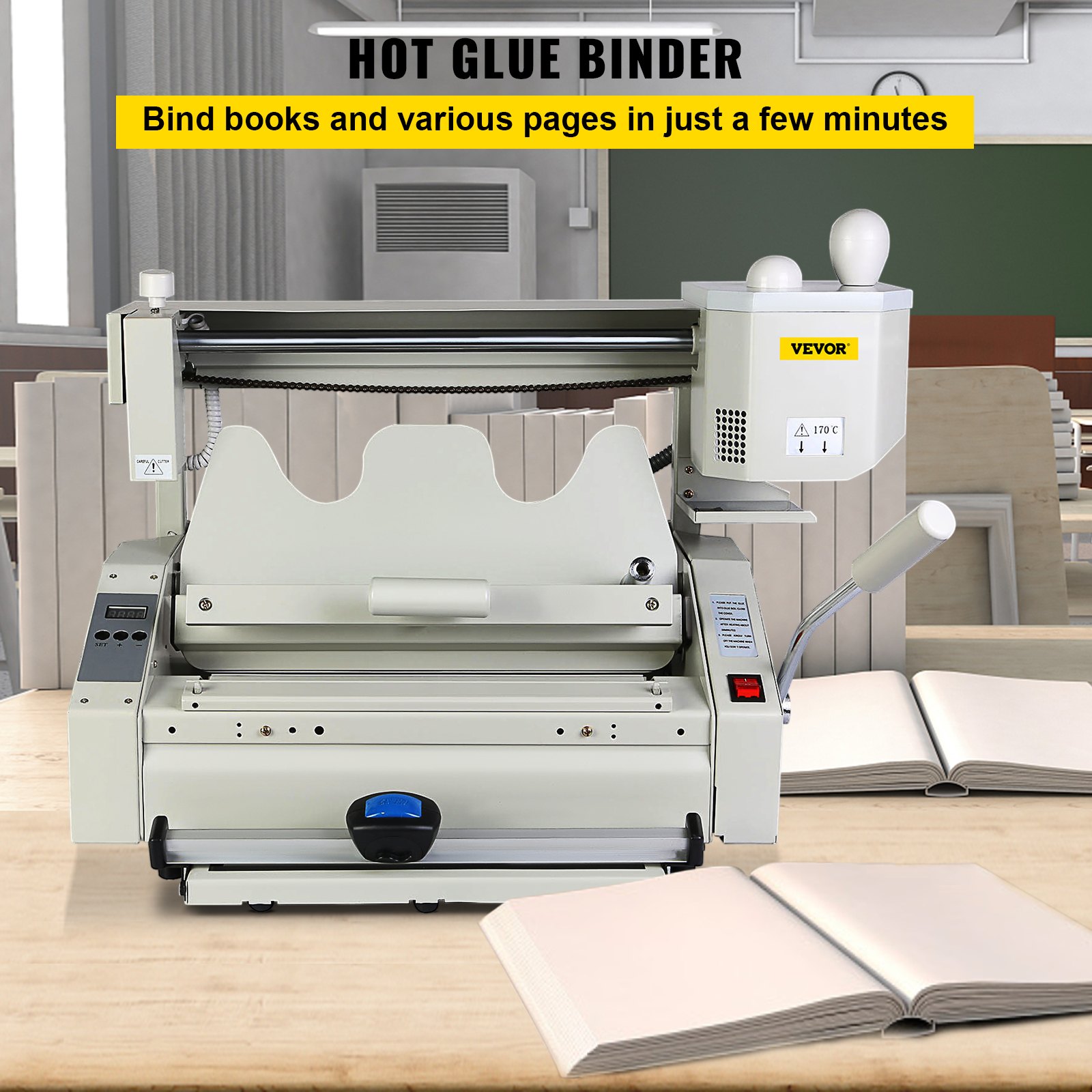VEVOR Wireless Glue Book Binding Machine A4 Manual Hot Glue Book Binder